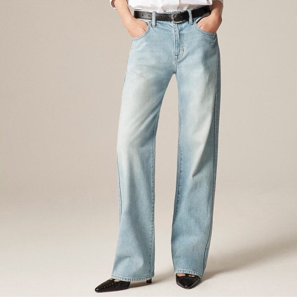 J.Crew Mid-rise relaxed straight jean with embellishments
